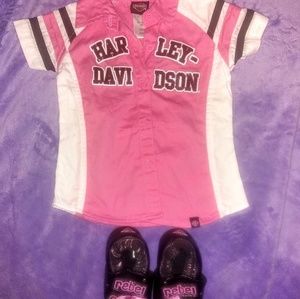 Harley Davidson shirt and booties